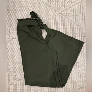 Pink Lily Olive Ruffle Pants